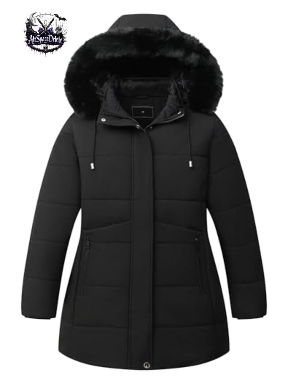 Women's Plus Size Winter Down Parka Jacket Quilted Hooded Waterproof